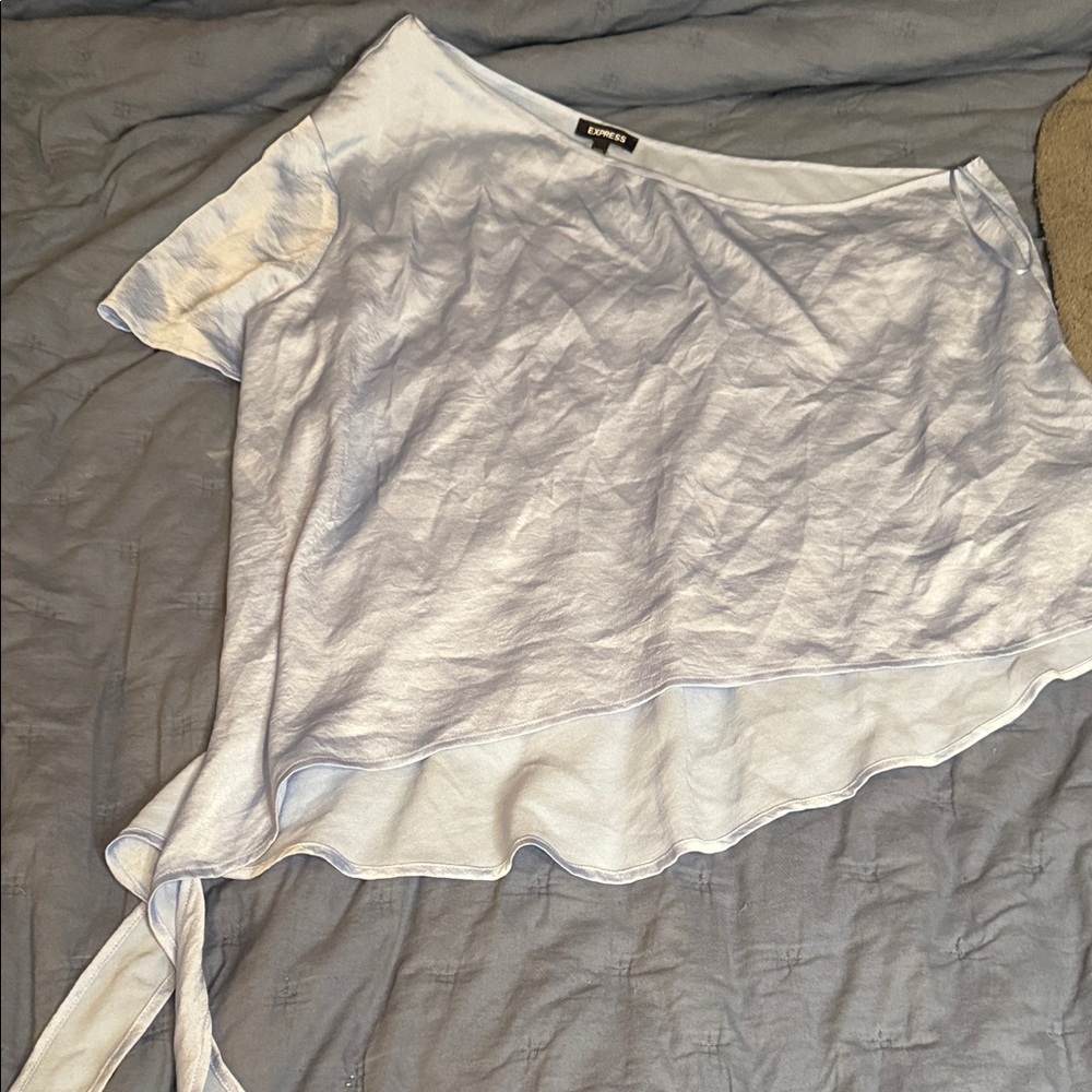 Express Light Blue Asymmetrical Blouse